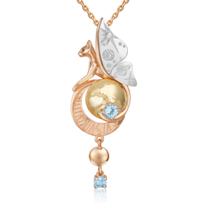 Подвеска «Постижение тайн» из комбинированного золота с топазами 03-3315-00-201-1140