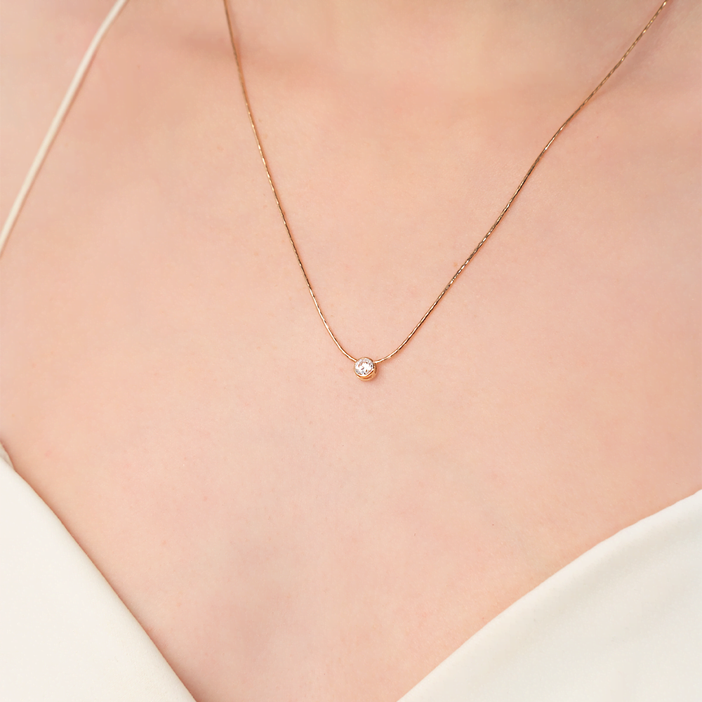 Колье из красного золота с фианитом 07-0087-00-401-1110-03