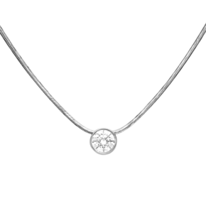 Колье из белого золота с фианитом 07-0088-00-401-1120-03