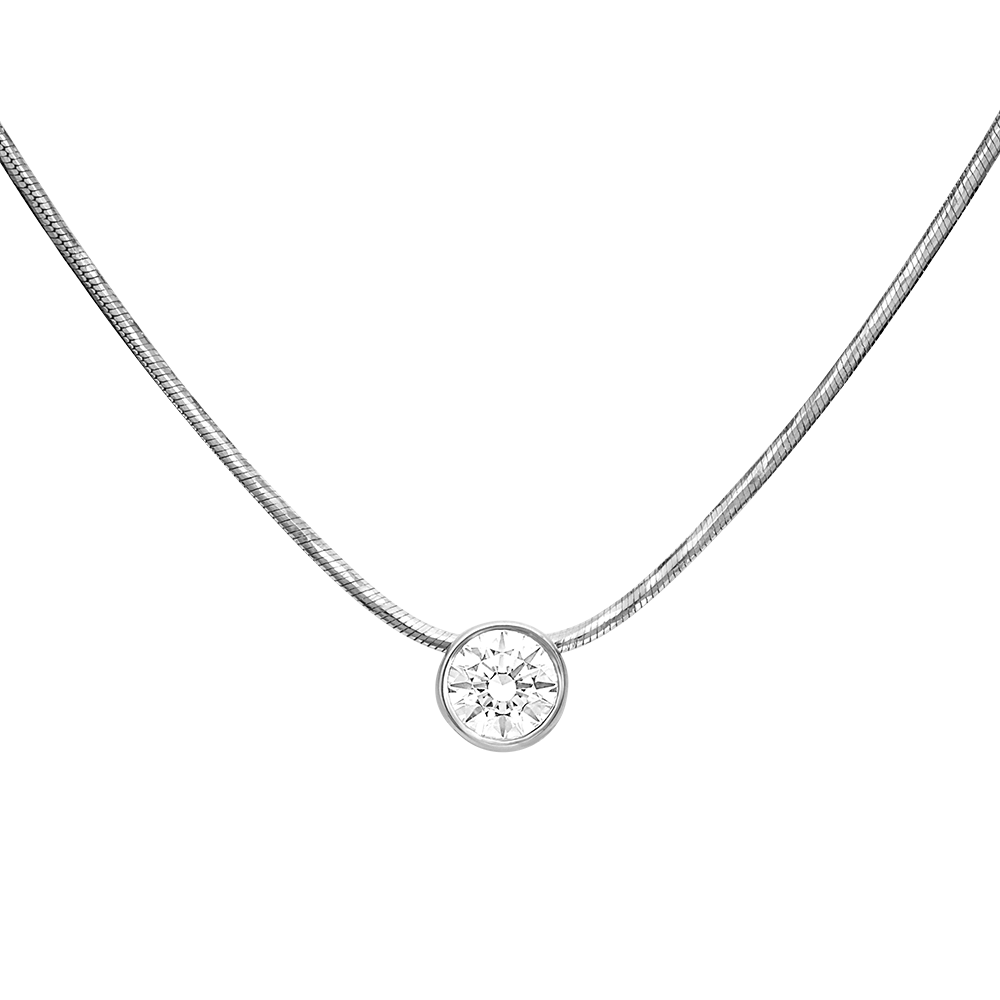 Колье из белого золота с фианитом 07-0088-00-401-1120-03