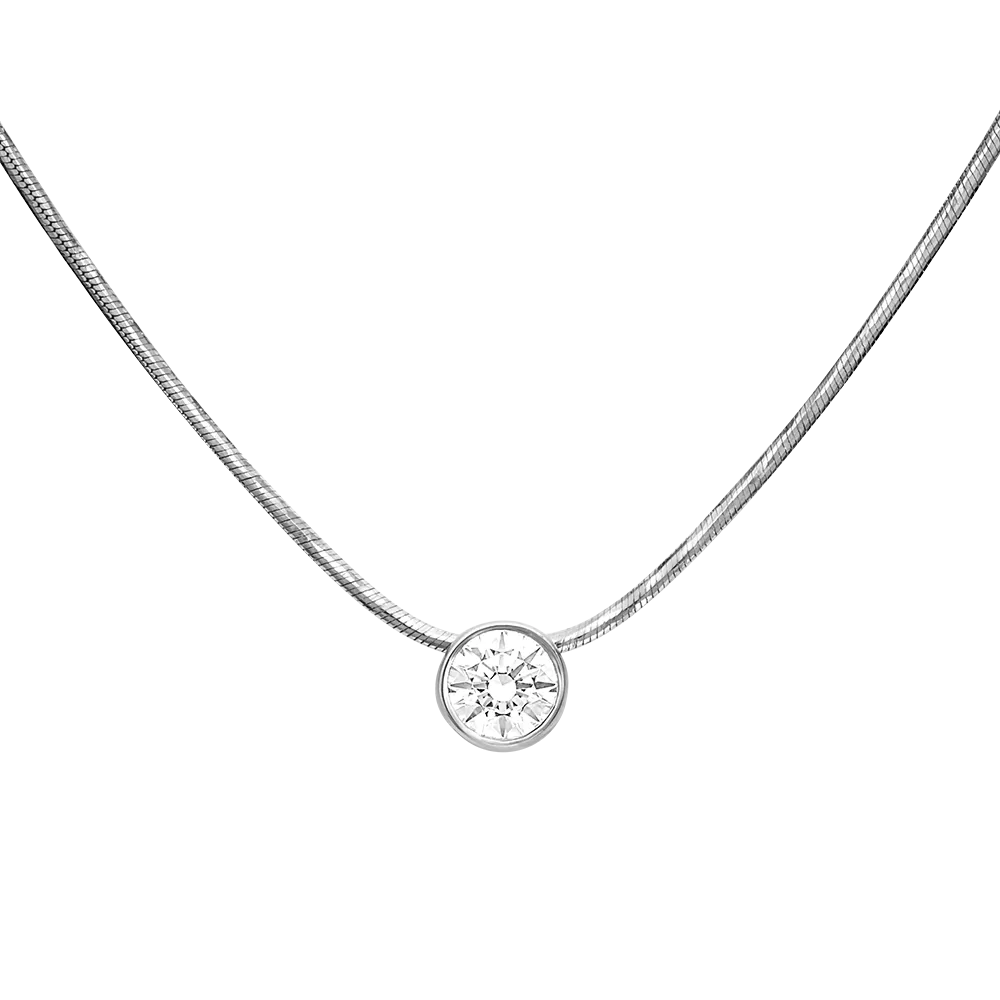 Колье из белого золота с фианитом 07-0088-00-401-1120-03