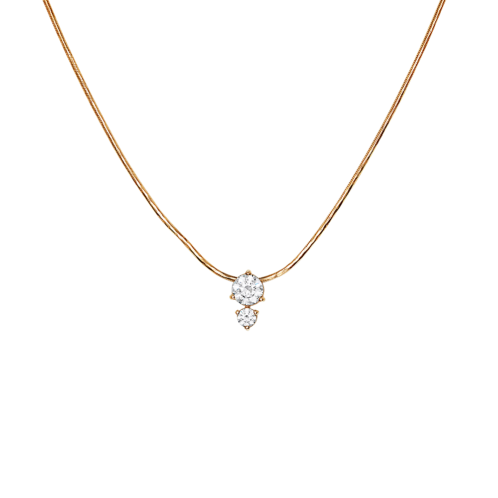 Колье из красного золота с фианитами 07-0089-00-401-1110-03