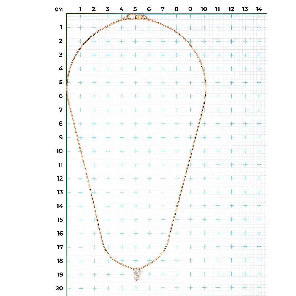 Колье из красного золота с фианитами 07-0089-00-401-1110-03
