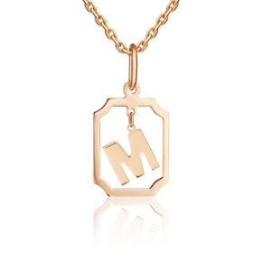Подвеска «Буква М» из красного золота 03-3642-М-000-1110