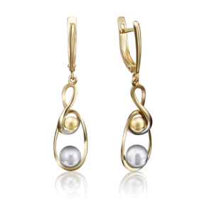 Серьги с английским замком из комбинированного золота 02-4273-00-000-1121-42