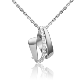 Подвеска из белого золота с фианитами