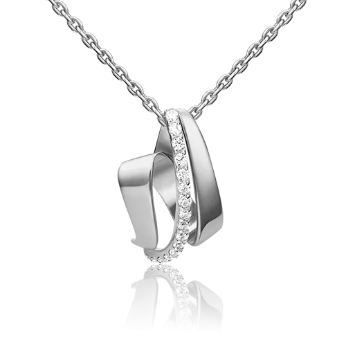 Подвеска из белого золота с фианитами 03-3130-00-401-1120-24