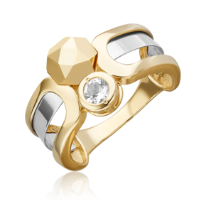 Кольцо из комбинированного золота с натуральным топазом white 01-5627-00-201-1121