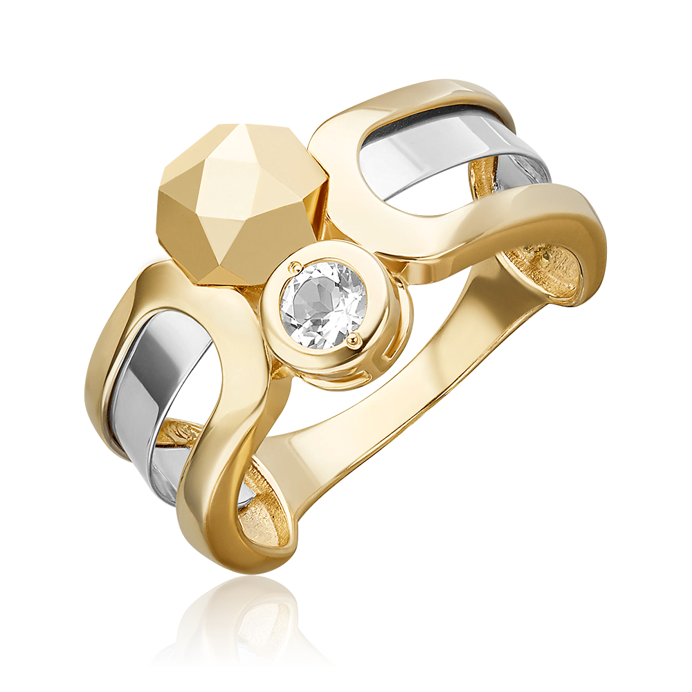 Кольцо из комбинированного золота с натуральным топазом white 01-5627-00-201-1121