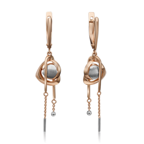 Серьги с английским замком из комбинированного золота 02-4323-00-000-1111-48