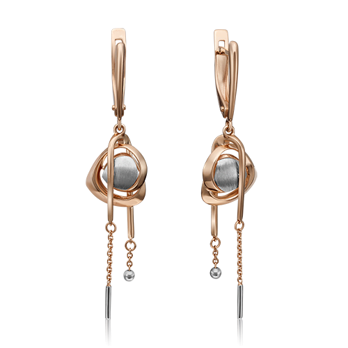 Серьги с английским замком из комбинированного золота 02-4323-00-000-1111-48