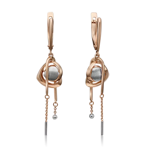 Серьги с английским замком из комбинированного золота 02-4323-00-000-1111-48