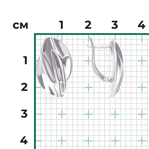 Серьги «Свобода» с английским замком из серебра 02-4940-00-000-0200