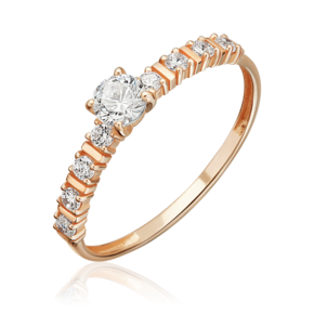 Кольцо из красного золота с фианитами 01-5986-00-401-1110