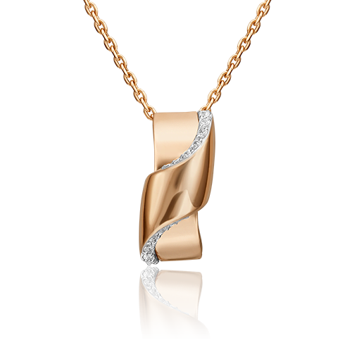 Подвеска из красного золота с фианитами 03-3150-00-401-1110-23