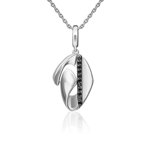 Подвеска из серебра с чёрными фианитами 03-3396-00-402-0200