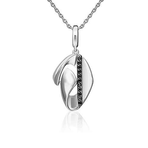 Подвеска из серебра с чёрными фианитами 03-3396-00-402-0200