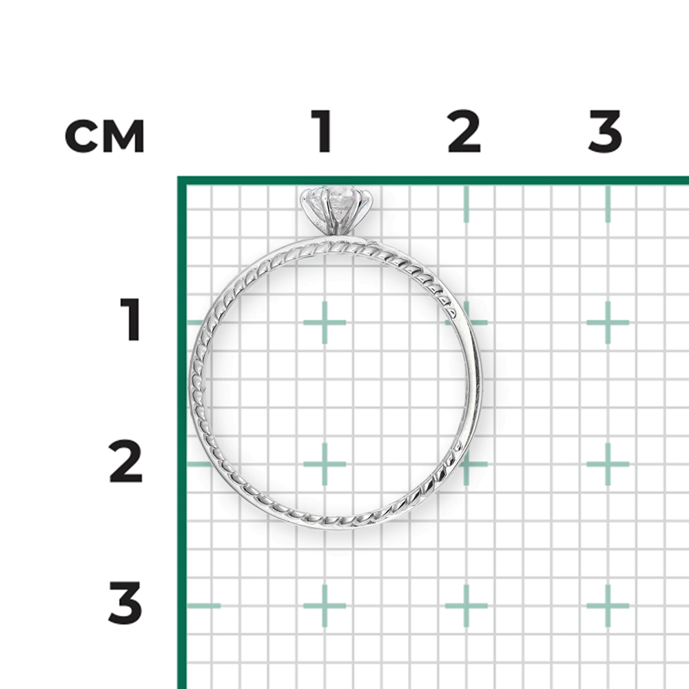 Кольцо из белого золота с фианитом 01-5334-00-501-1120-38