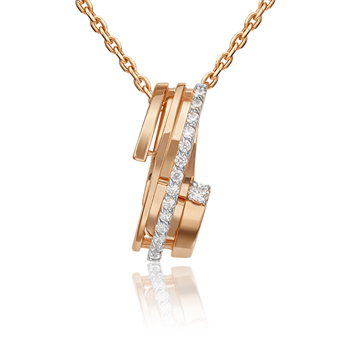 Подвеска из красного золота с фианитами 03-3155-00-401-1110-23