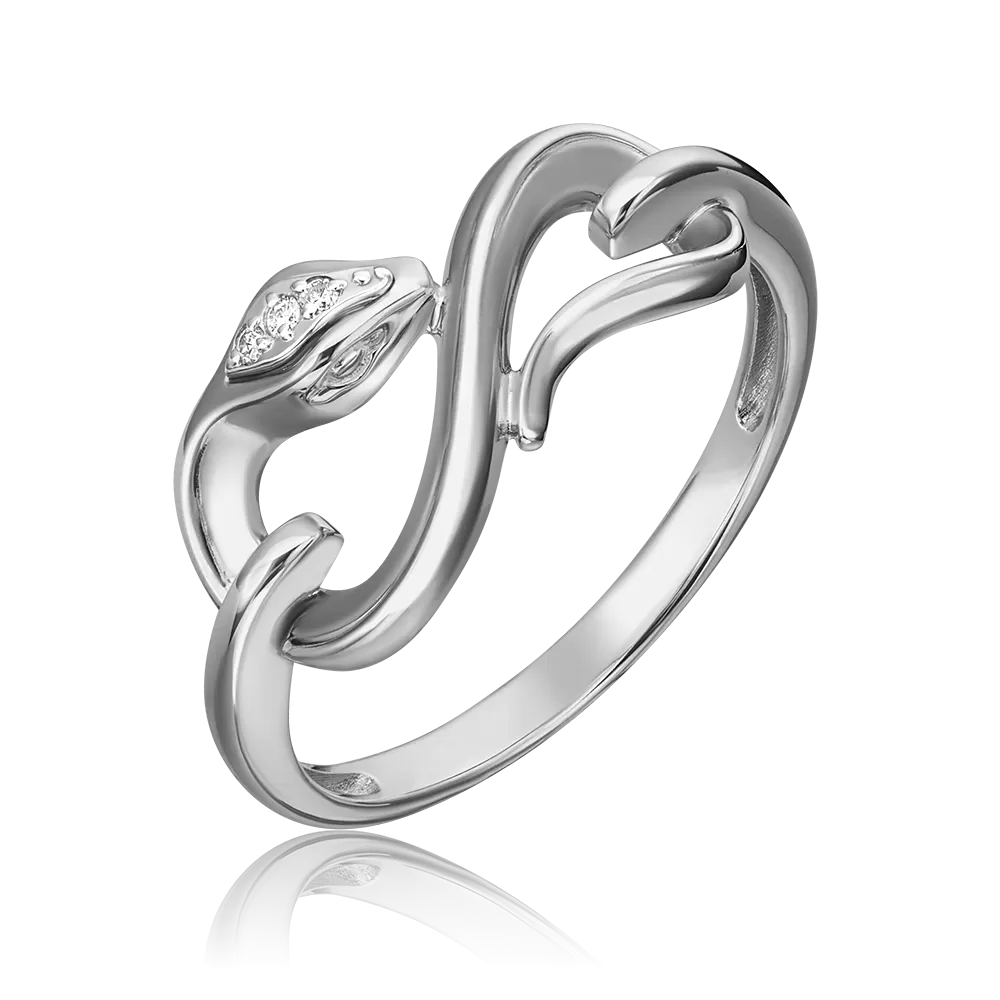 Кольцо «Змея. Безграничность возможностей» из белого золота с бриллиантами 01-5497-00-101-1120
