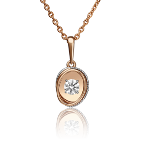 Подвеска из красного золота с бриллиантом