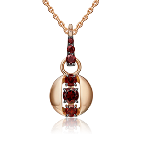 Подвеска из красного золота с гранатами 03-3570-00-204-1110