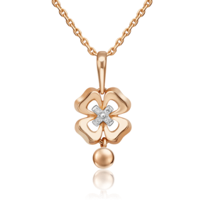 Подвеска «Клевер. Незабываемые моменты» из комбинированного золота с бриллиантами 03-3280-00-101-1111