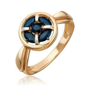 Кольцо из красного золота с сапфирами 01-5885-00-102-1110