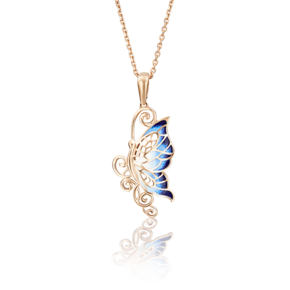 Подвеска «Бабочка» из красного золота с эмалью 03-2383-02-000-1110-25