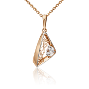 Подвеска из красного золота с фианитом 03-3137-00-501-1110-38