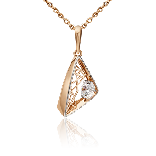 Подвеска из красного золота с фианитом 03-3137-00-501-1110-38