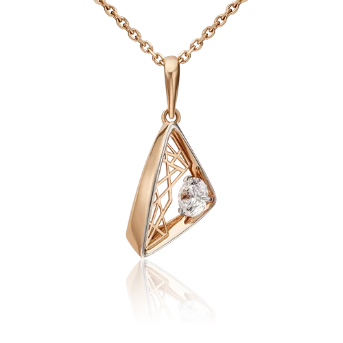 Подвеска из красного золота с фианитом 03-3137-00-501-1110-38