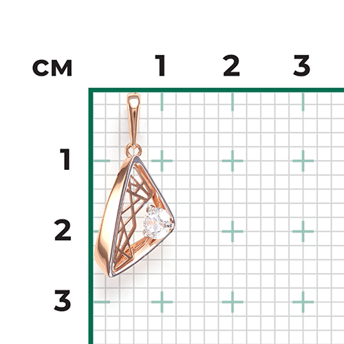 Подвеска из красного золота с фианитом 03-3137-00-501-1110-38