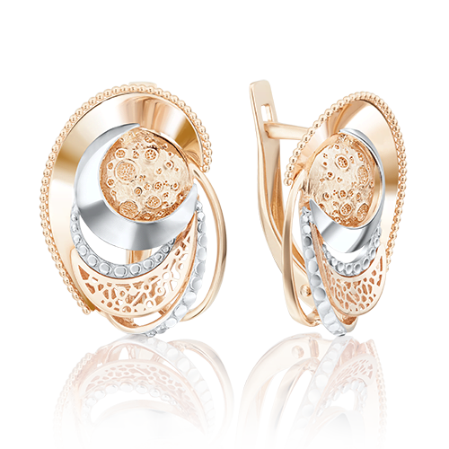 Серьги с английским замком из красного золота 02-4052-00-000-1110-48