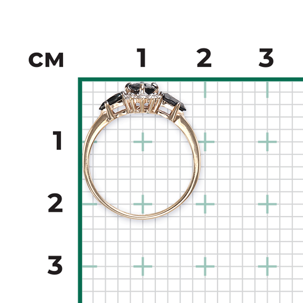 Кольцо из красного золота с сапфирами и бриллиантами 01-1453-00-105-1110-30