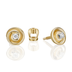 Серьги-пусеты из комбинированного золота с бриллиантом 02-5348-00-101-1121