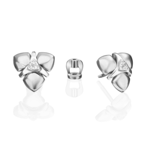 Серьги-пусеты из белого золота с бриллиантами 02-4989-00-101-1120