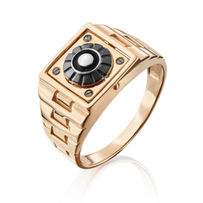 Печатка из комбинированного золота с эмалью 01-4844-00-000-1111-04