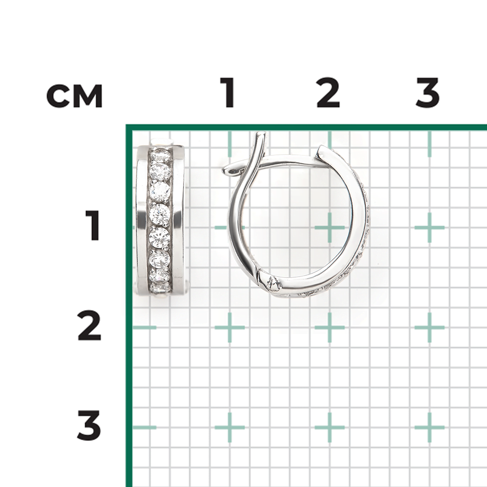 Серьги с английским замком из серебра с фианитами 02-2318-00-401-0200
