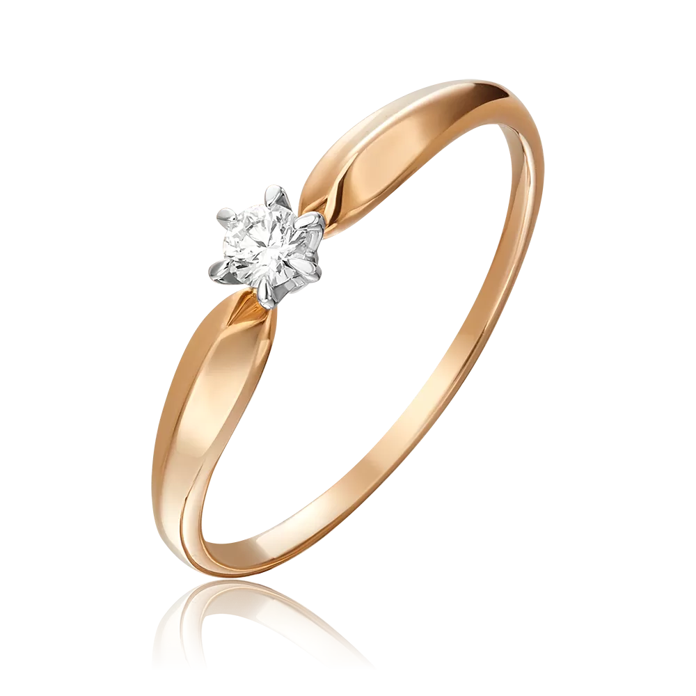 Помолвочное кольцо из комбинированного золота с бриллиантом 01-0841-00-101-1111-30