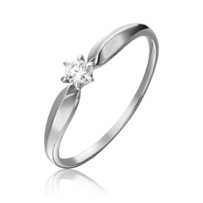 Помолвочное кольцо из белого золота с бриллиантом 01-0842-00-101-1120-30