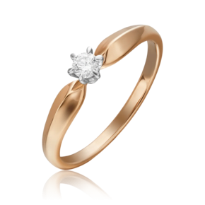 Помолвочное кольцо из комбинированного золота с бриллиантом 01-0843-00-101-1111-30