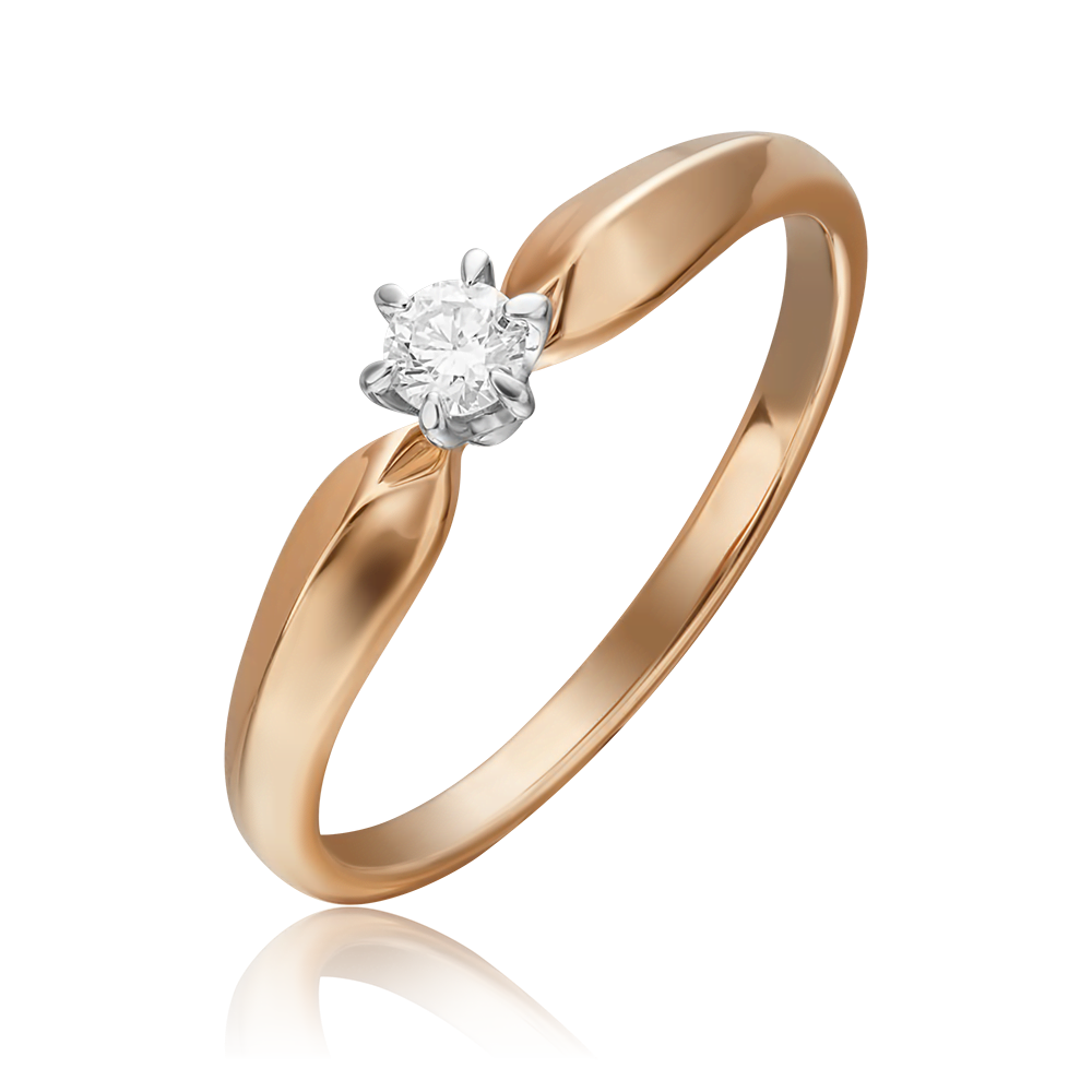 Помолвочное кольцо из комбинированного золота с бриллиантом 01-0843-00-101-1111-30