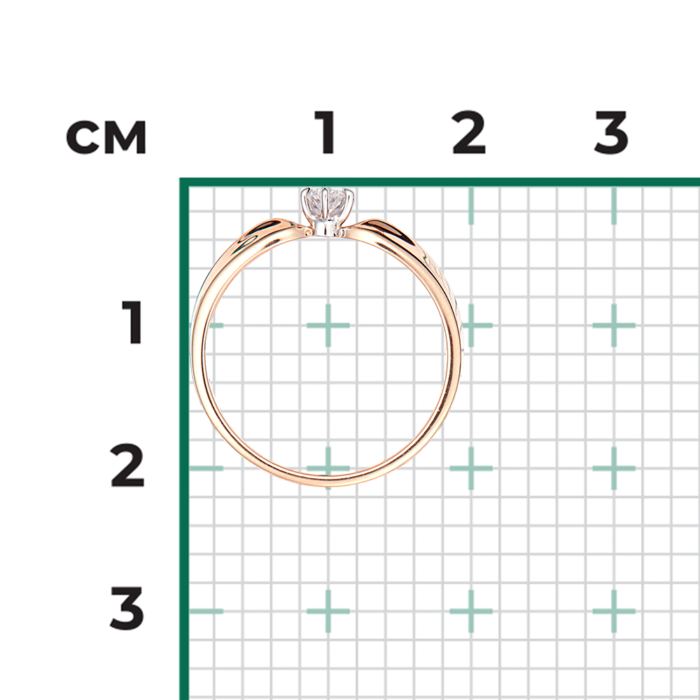 Помолвочное кольцо из комбинированного золота с бриллиантом 01-0843-00-101-1111-30
