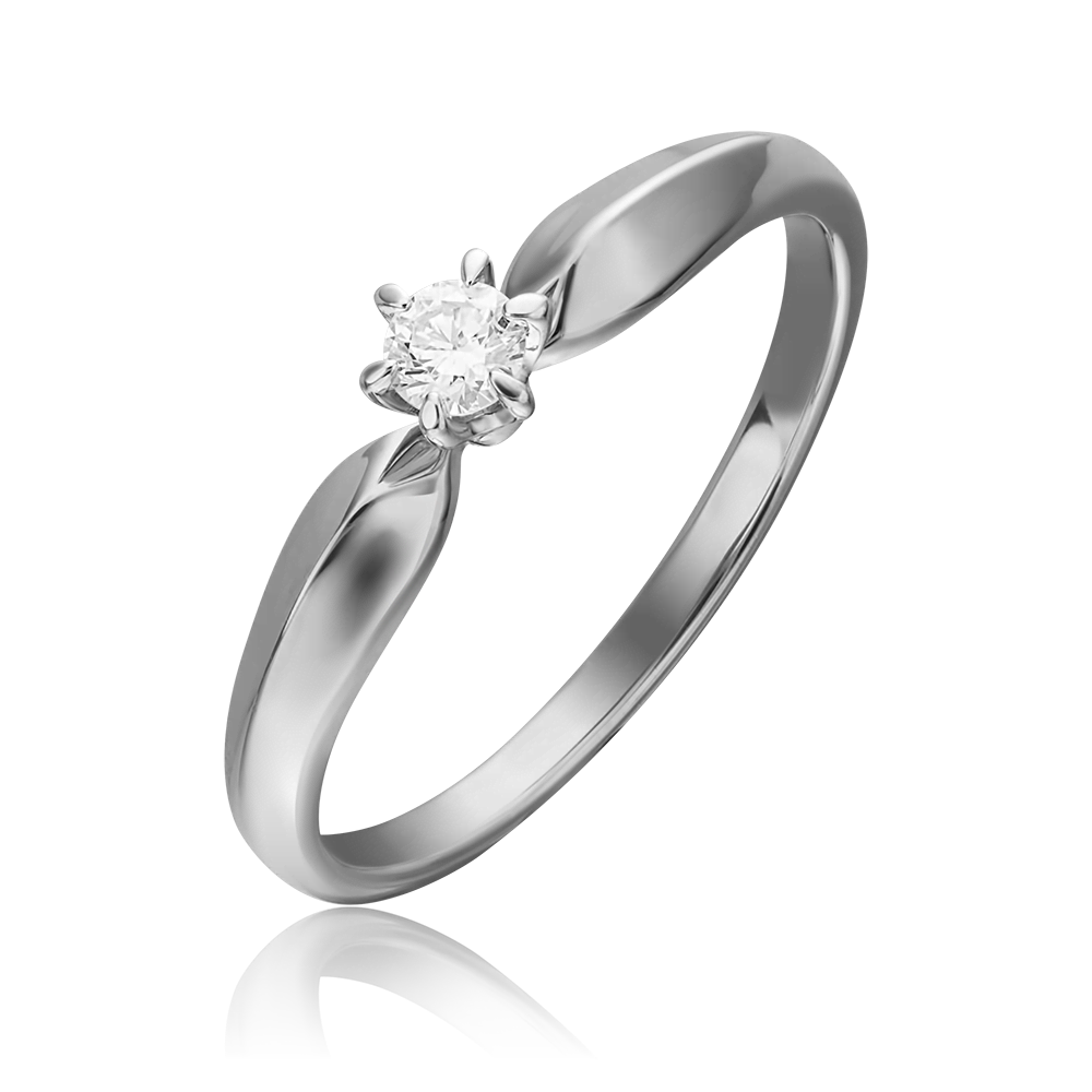 Помолвочное кольцо из белого золота с бриллиантом 01-0844-00-101-1120-30