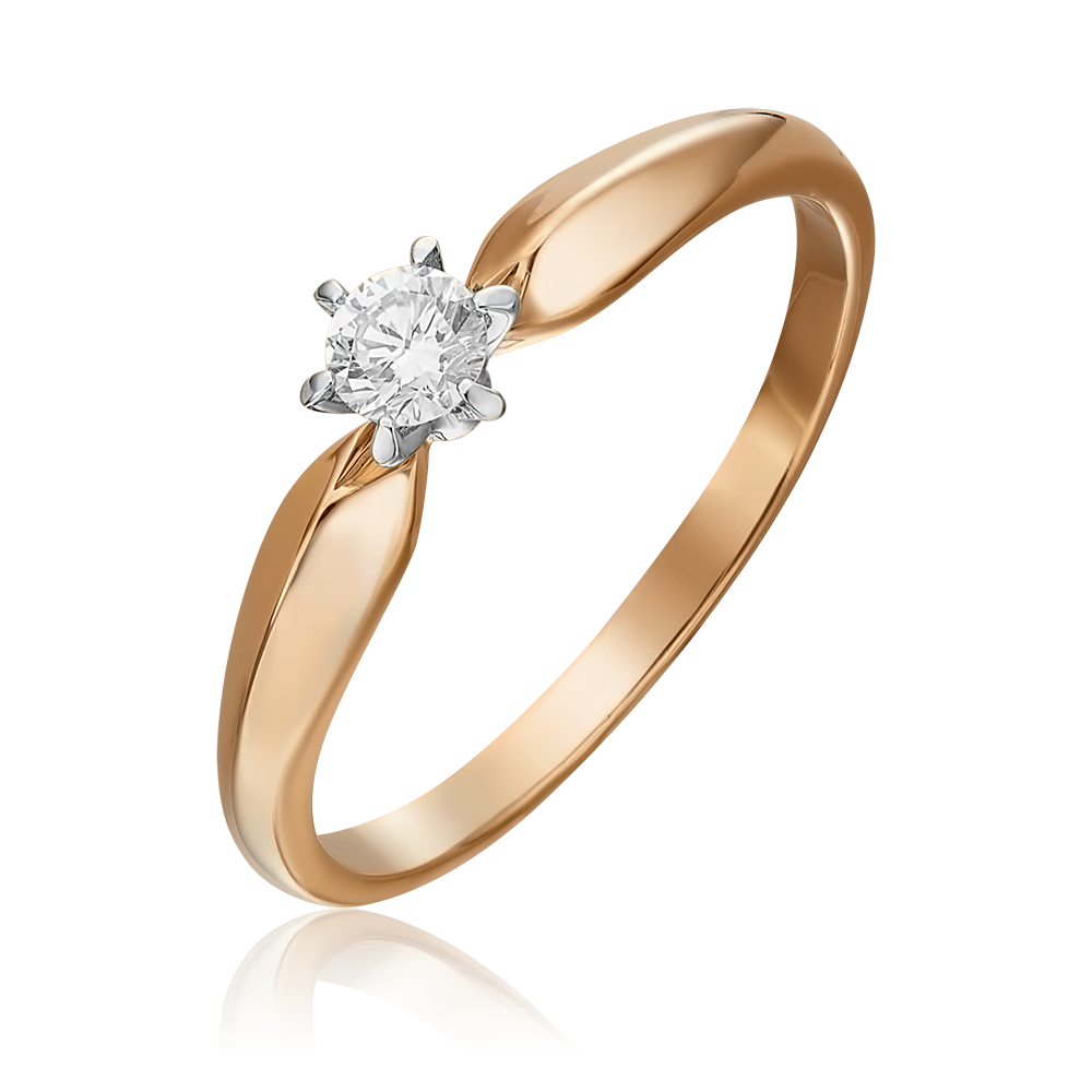 Помолвочное кольцо из комбинированного золота с бриллиантом 01-0845-00-101-1111-30