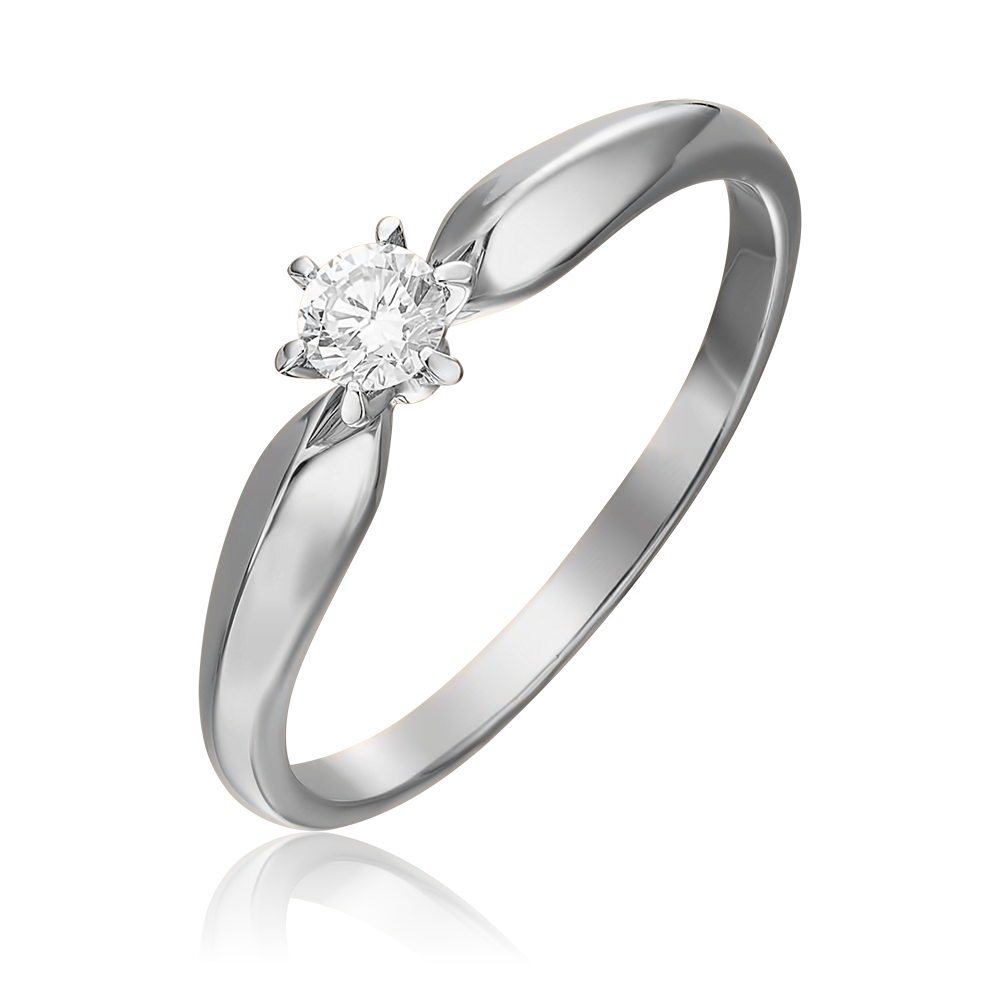 Помолвочное кольцо из белого золота с бриллиантом 01-0846-00-101-1120-30
