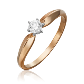 Помолвочное кольцо из комбинированного золота с бриллиантом 01-0847-00-101-1111-30