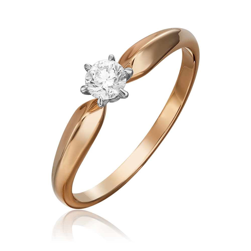 Помолвочное кольцо из комбинированного золота с бриллиантом 01-0847-00-101-1111-30