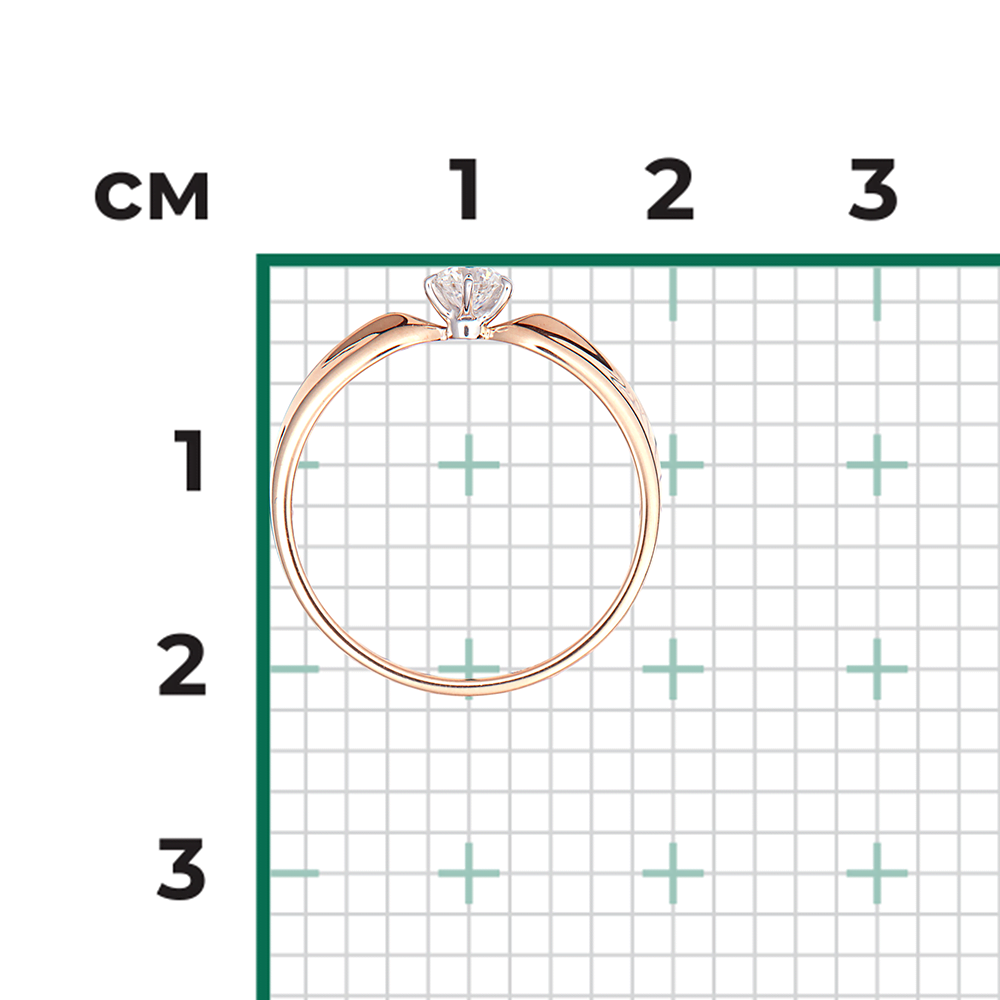 Помолвочное кольцо из комбинированного золота с бриллиантом 01-0847-00-101-1111-30